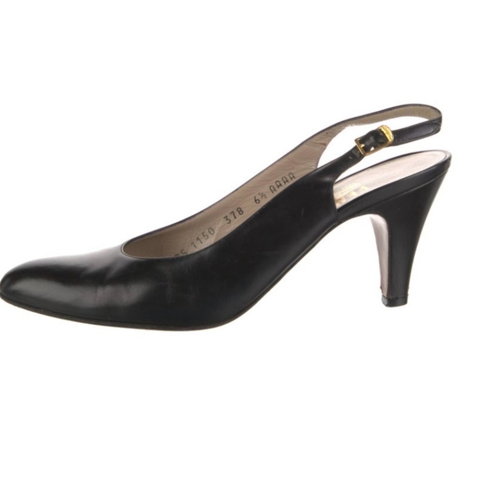 Salvatore Ferragamo Black Slingback Heels